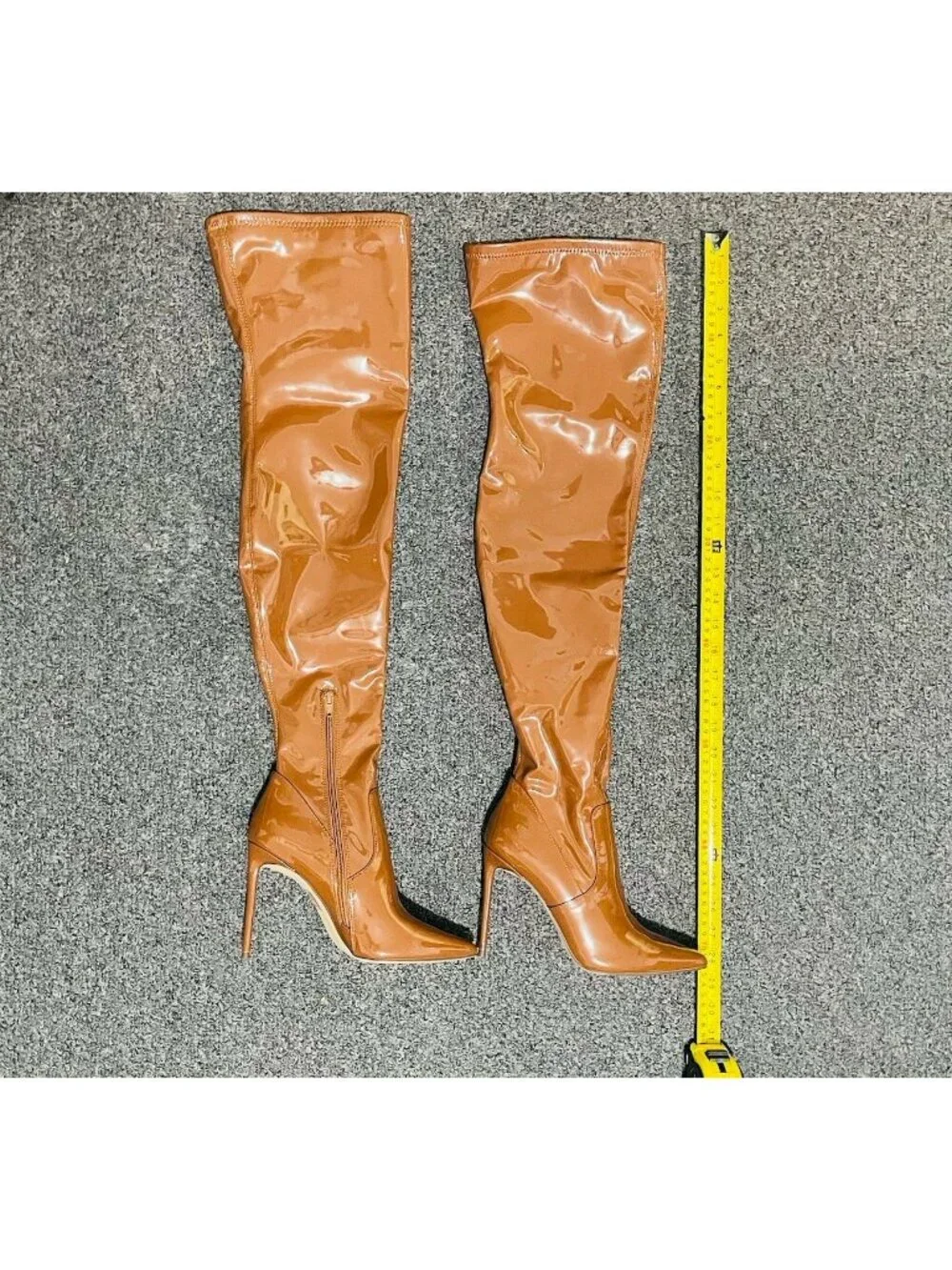 Steve Madden Shoes Womens Size 7 M Brown Tall Boots Over The Knee High Heels Zip
